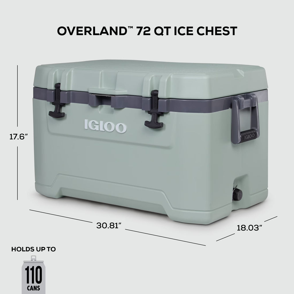72 QT Overland Ice Chest Cooler, Green