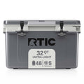 Ultra-Light 32 Qt Hard-Sided Ice Chest Cooler, Fits 48 Cans, Grey