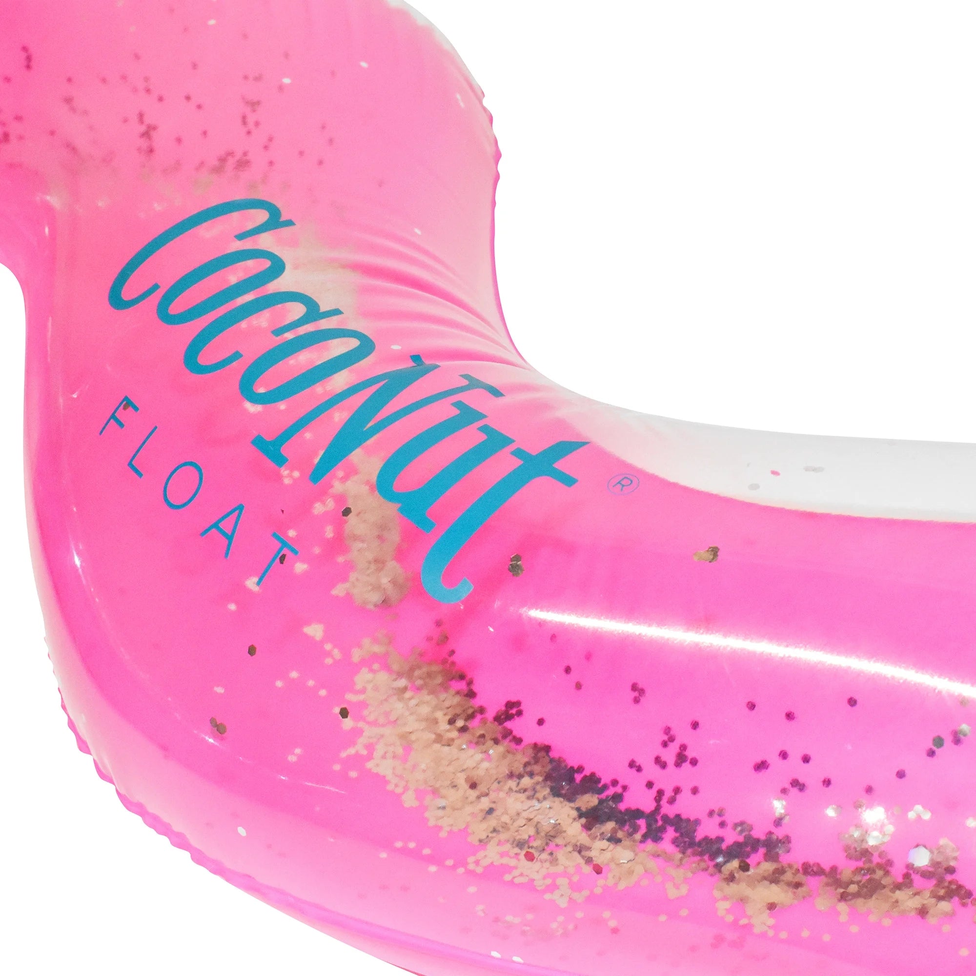 : Pink Glitter Heart Pool Float - 48"X40", Inflatable 48" Jumbo Ring, Anti-Leak, Durable, Water Accessory