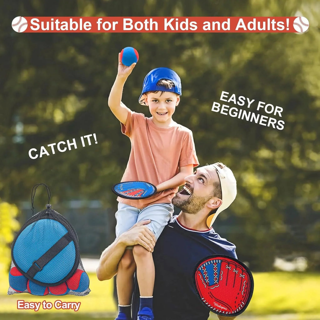 Toss and Catch Ball Game Set, Kids Outdoor Play Toys Beach Pool Yard Outside, Sticky Baseball Training Glove for Toddlers Ages 4, 5, 6, 7, 8-12 Years Old