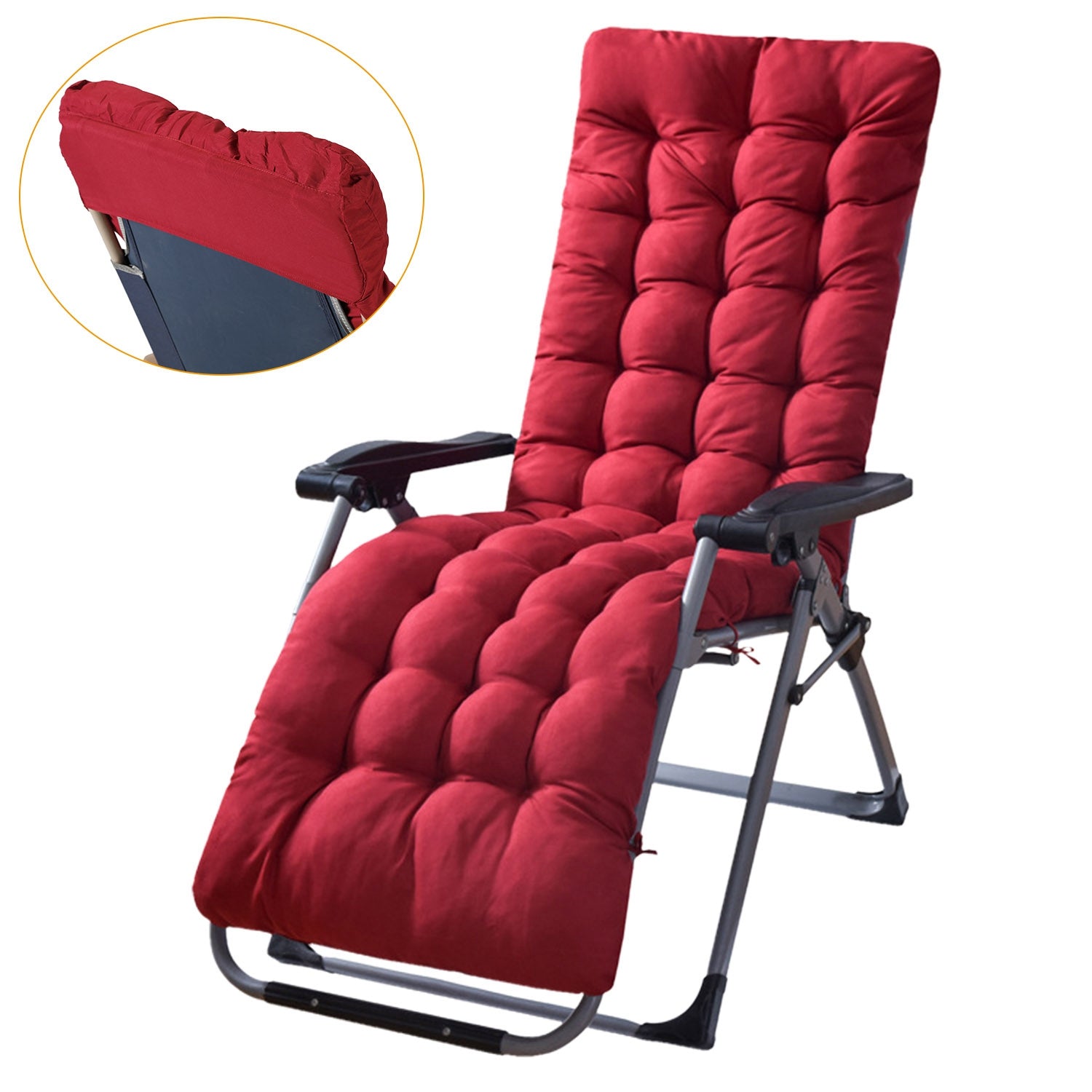 67X22In or 71X22In Size Options Chaise Lounger Cushion Recliner Rocking Chair Sofa Mat Deck Chair Cushion