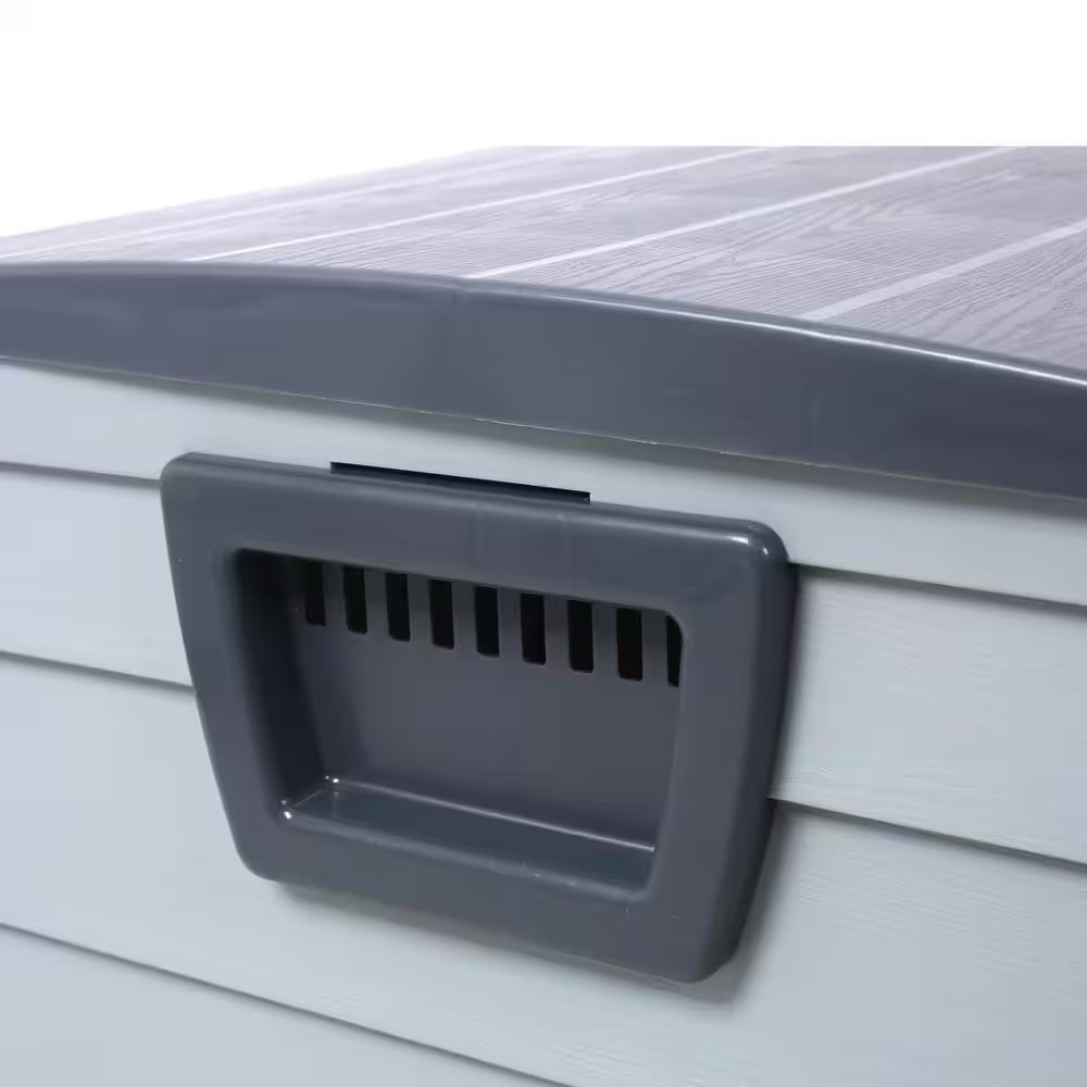 75 Gal. Outdoor All Weather UV Waterproof Resin Storage Deck Box, Shed Bin Bench with Wheel for Garden and Pool Tools