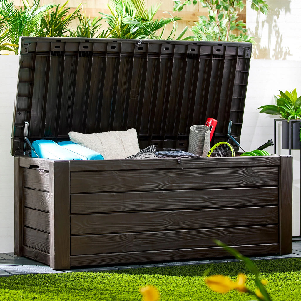 Westwood Outdoor 150 Gal Deck Storage Box for Tools, Brown (2 Pack)