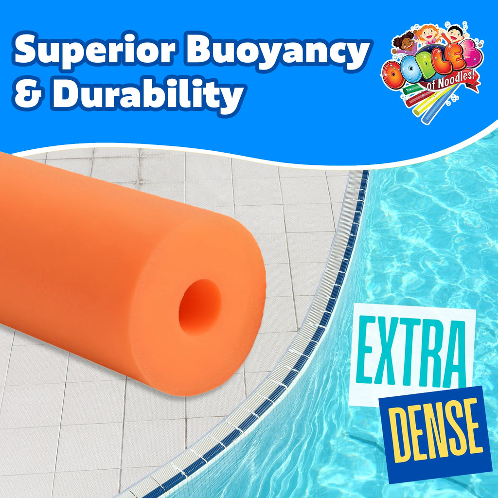 Premium Jumbo XL Foam Pool Swim Noodles, 2 Pack (Blue)