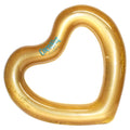 : Gold Glitter Heart Pool Float - 48"X40", Inflatable 48" Jumbo Ring, Anti-Leak, Durable, Water Accessory