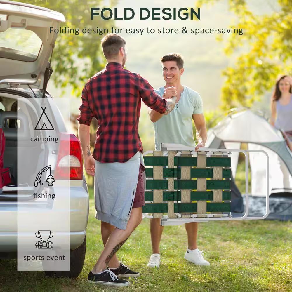 Green Patio Plastic Folding Chairs, Classic Outdoor Camping Chairs, Portable Lawn Chairs with Armrests (Set of 4)