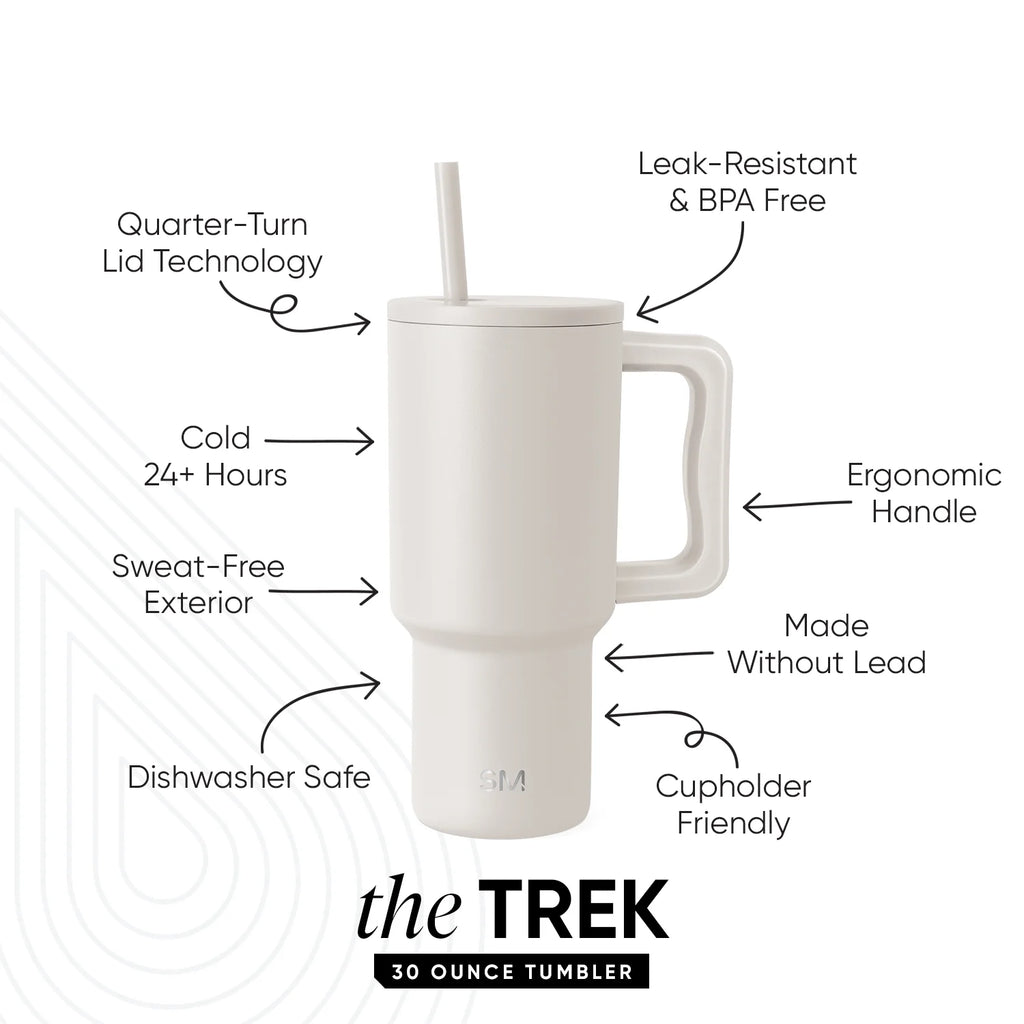 30 Fl Oz Insulated Stainless Steel Trek Tumbler with Straw Lid | Almond Birch