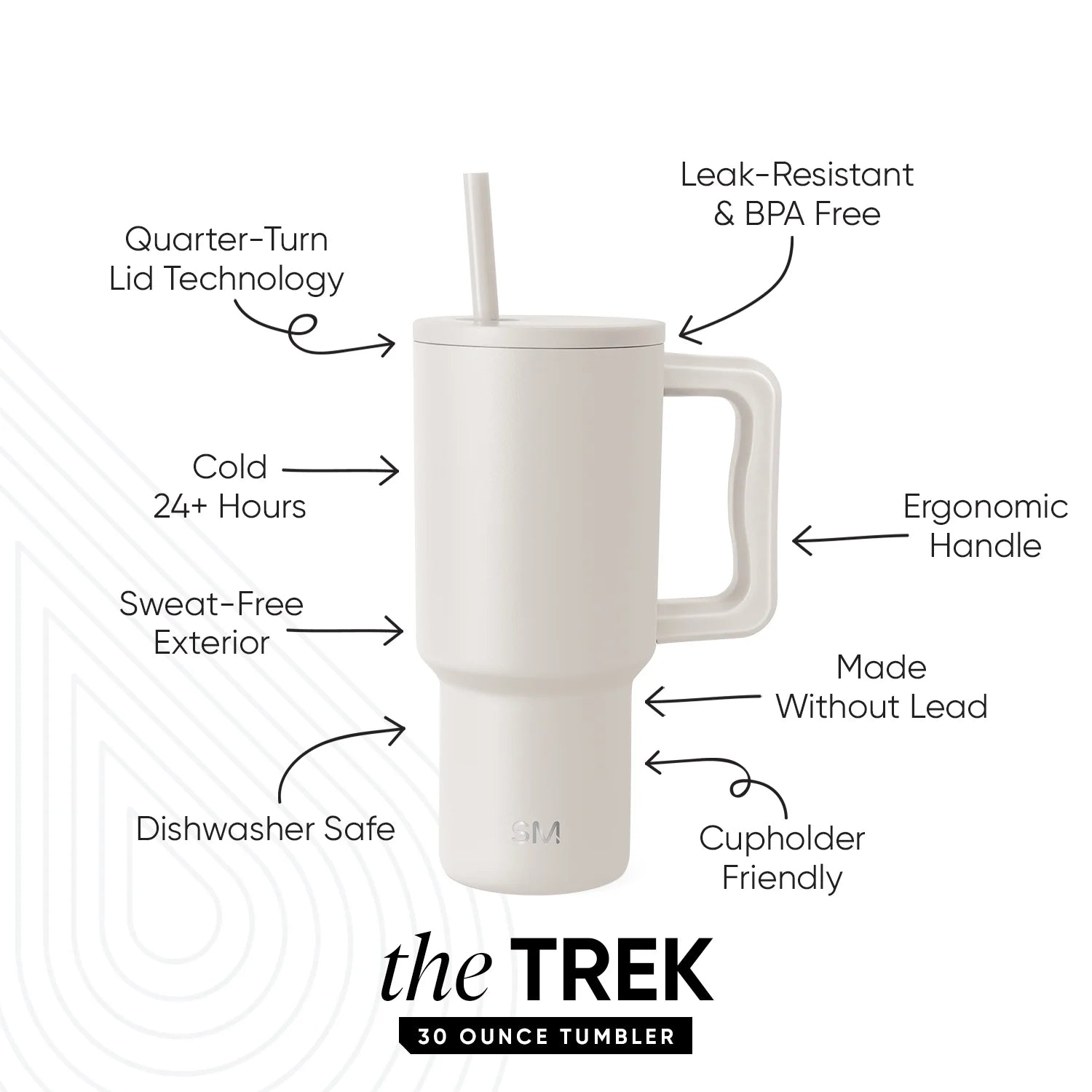 30 Fl Oz Insulated Stainless Steel Trek Tumbler with Straw Lid | Almond Birch