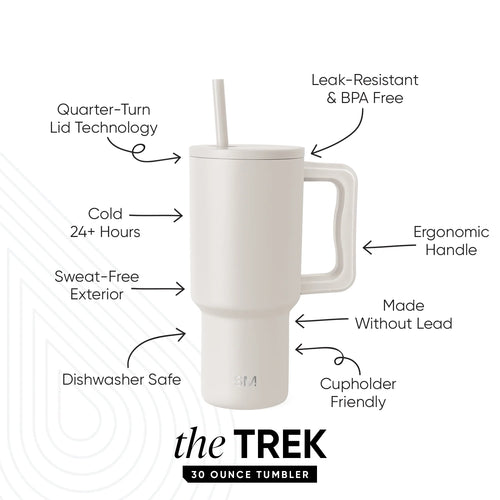 30 Fl Oz Insulated Stainless Steel Trek Tumbler with Straw Lid | Almond Birch