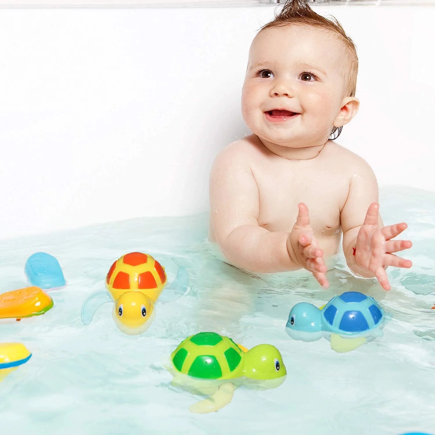 3-Pack Windup Bath Toys for Kids and Toddlers – Floating Swimming Turtle Pool Toys, Educational Fun for Ages 1+