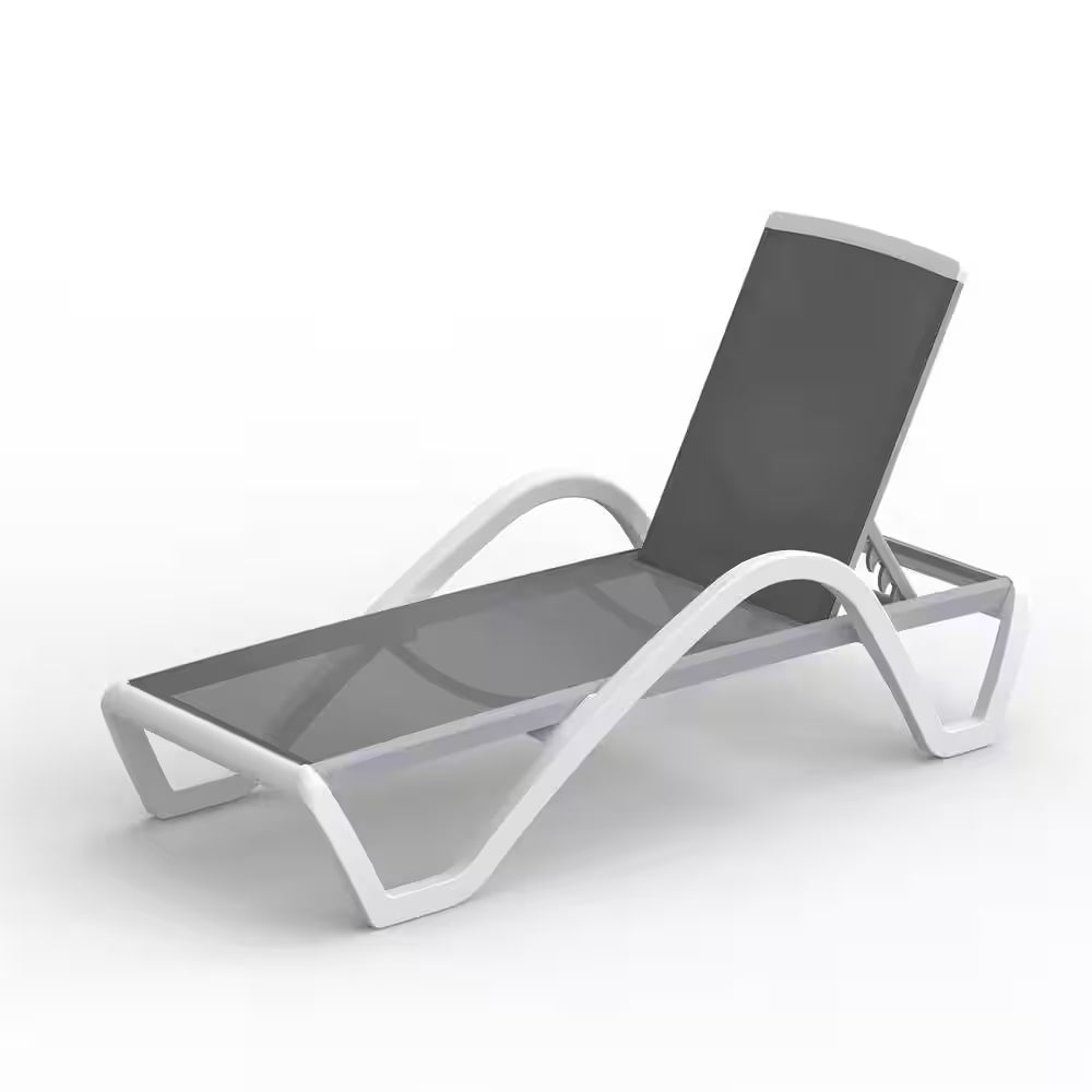Patio Chaise Lounge Adjustable Aluminum Pool Lounge Chairs with Arm All Weather Pool Chairs for Outside, In-Pool, Lawn